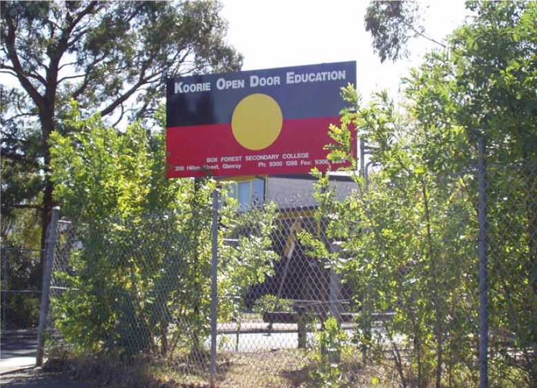 Image of the KODE School sign in 2002